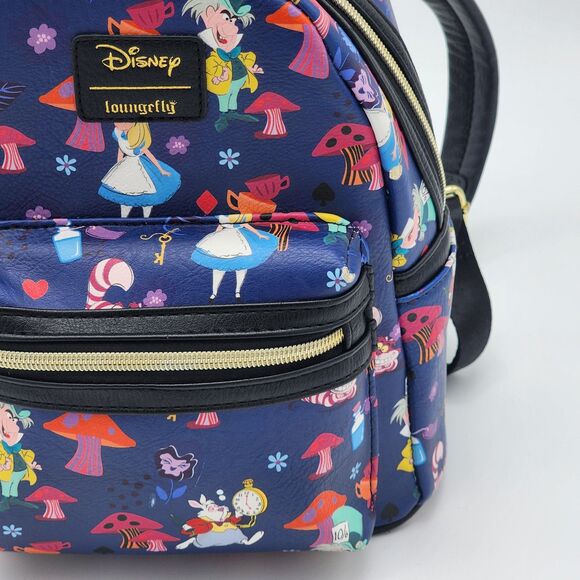 Loungefly Alice in Wonderland All Over Print Mini Backpack FYE Exclusive Rare - Picture 6 of 9